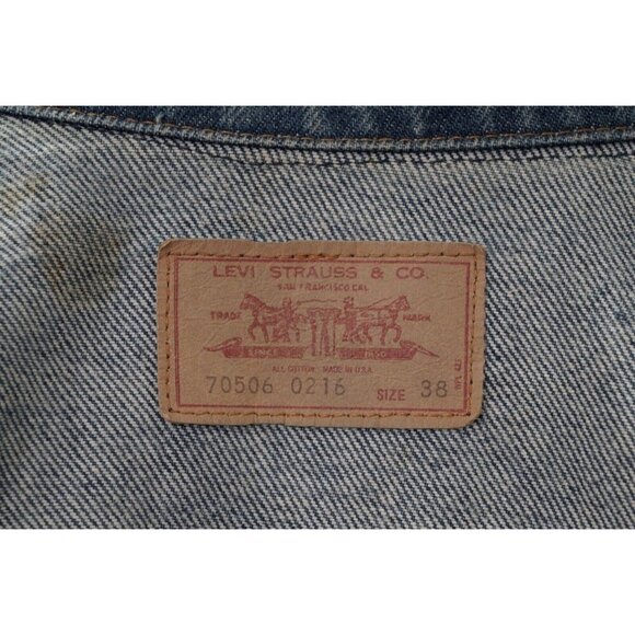 Vintage Levi's Trucker Denim Jacket Mens Sz 38 - Picture 13 of 16